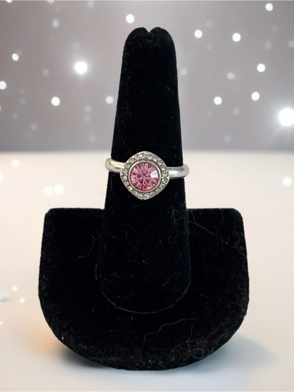 Brighton Romantica Stack Ring: Size: 7 silver Pink Stackable or wear alone